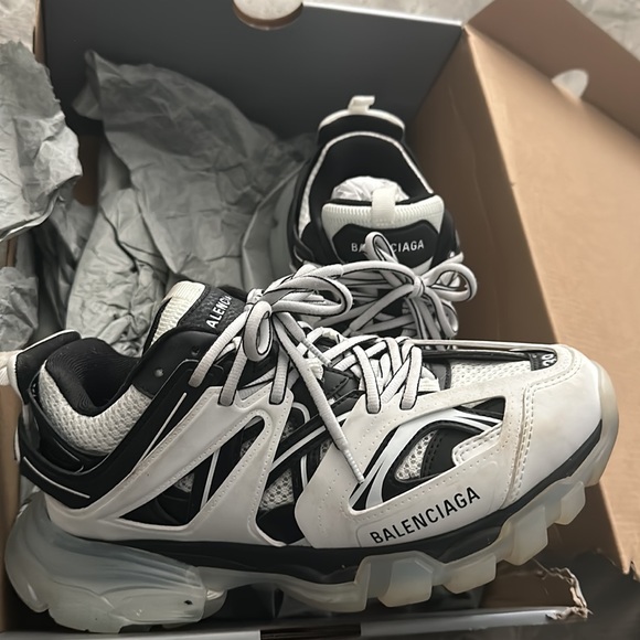 black and white balenciagas track sole white black - Picture 2 of 5